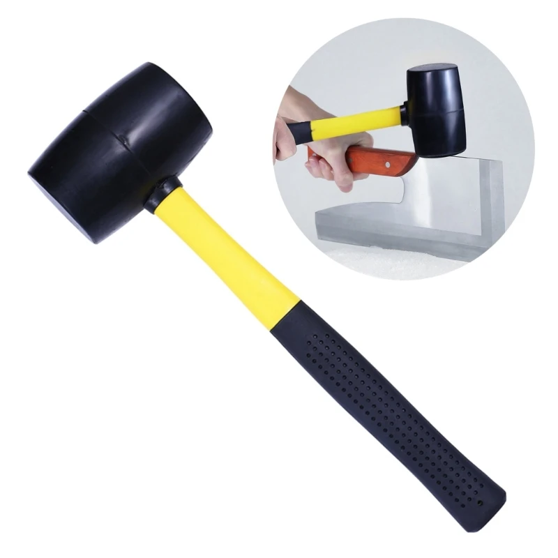 Rubber Hammer Double Side Household Rubber Mallet Hand Tool For Outdoor Car Repair Woodworking Door Floor Tile M4YD