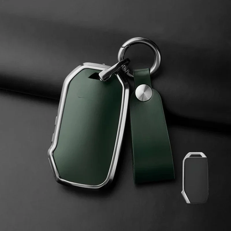 

Suitable for Kia K3 K5 K2 Kx3 K4 Kx5 Aluminum Alloy +Horsehide Leather Car Remote Key Case Cover Anti Scratch and Wear-resistant