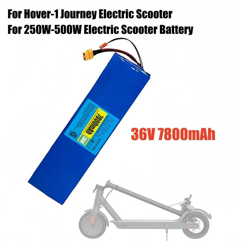 36V 7.8Ah 18650 Lithium Battery Pack 10S3P for 250W/350W/500W Motor, Rechargeable Li-ion with BMS Scooter Replacement Battery