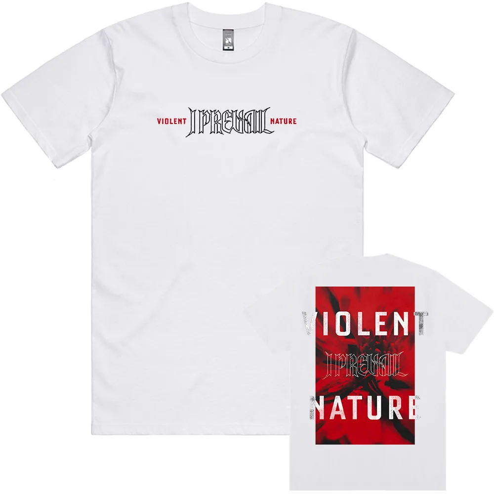 VIOLENT NATURE BARBED FLOWER T- SHIRT I Prevail Punk Band Print Tshirts Unisex Streetwear Hip Hop Cotton Short Sleeve T Shirt