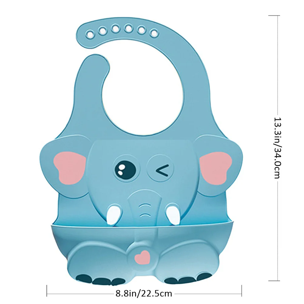 

Baby Silicone Bib Food Feeding Bibs Kids Silicone Diner Bibs Non Slip Fall Proof Easy to Clean Cute Design 1Pcs