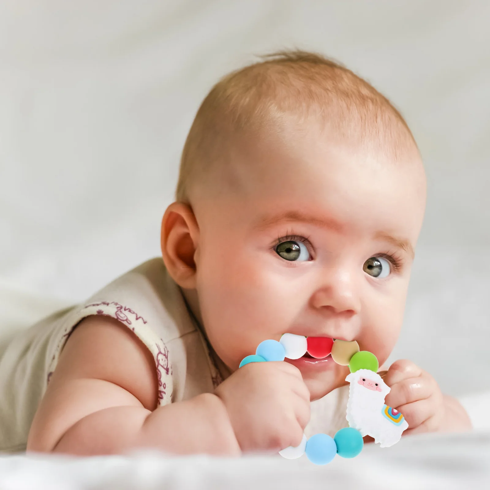 الطفل سيليكون التسنين مطرز سوار لينة الرضع عضاضة سحر مريح آمن طفل عضاضة حبة سوار