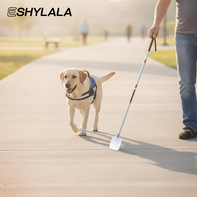 1Pcs Blind Walking Stick Protection Head Adjustable Rolling Cane Tip Ergonomic Handle Wear Resistant Stability For Daily