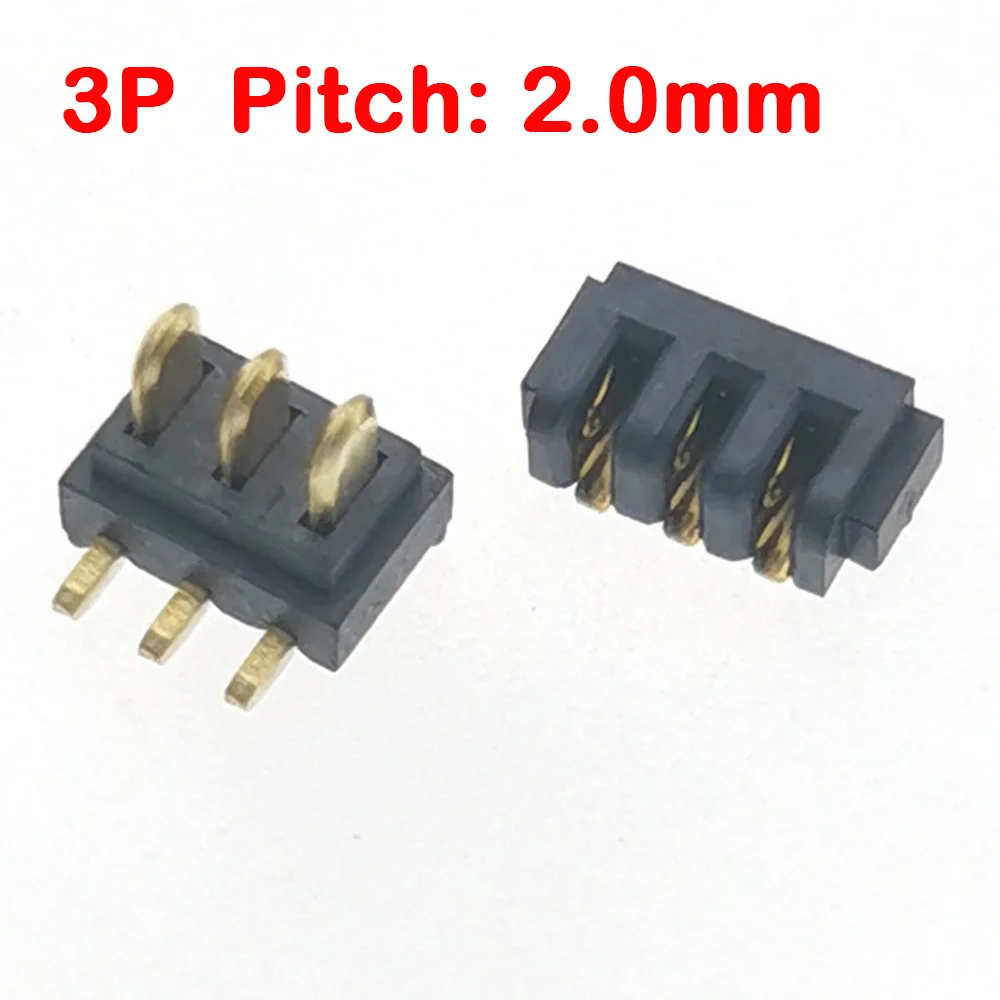 50Pcs/Lot 3Pin Blade Type Battery Holder Connector Pitch 2.0mm Navigation Charging Socket 3P Battery Contact Plate