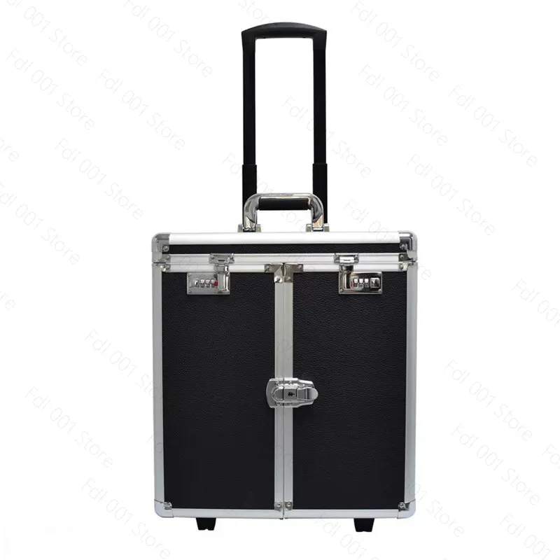 Exhibitors' portable jewelry is stored in luggage case's large-capacity drawer-type multi-layered wheeled jewelry luggage belt c
