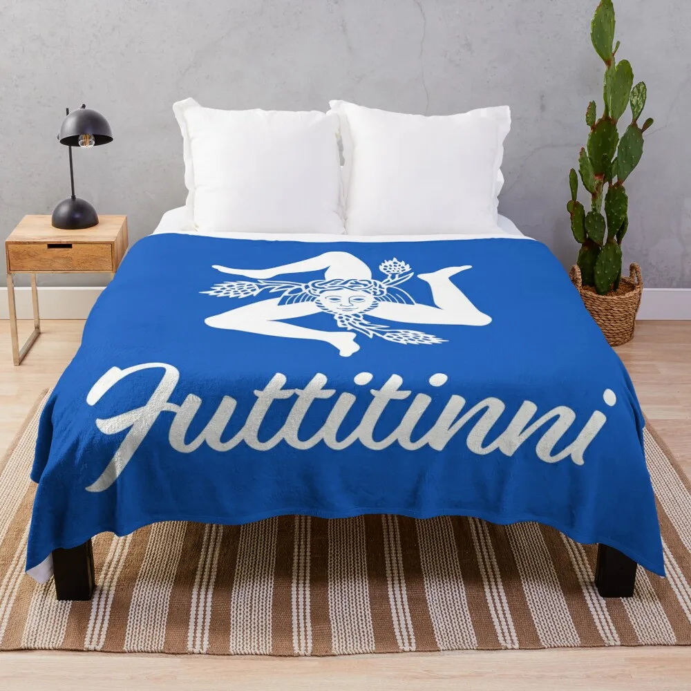 

Sicilian Trinacria and Futtitinni Throw Blanket Large Summer Beddings Blankets