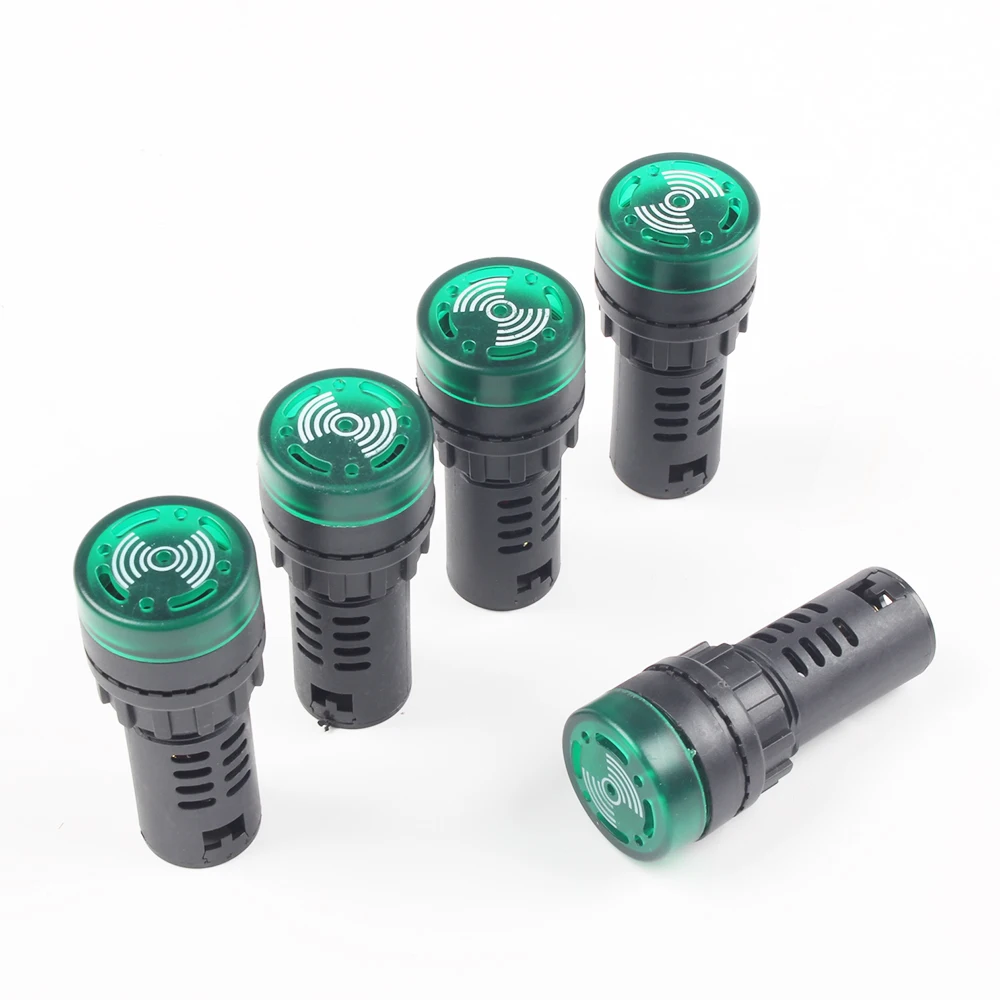 LEDアクティブブザー,アラームインジケーター,緑色フラッシュ信号,AD16-22SM, 12v,24v,110v,220v,22mm,送料無料
