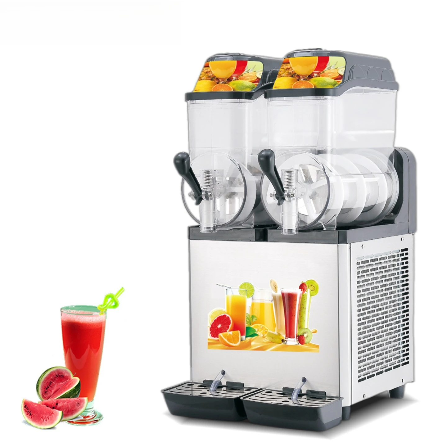 110V/220V Commercial Cafeteria Single Cylinder Double Cylinder Three Cylinder Snow Melting Machine Smoothie Cold Drinking