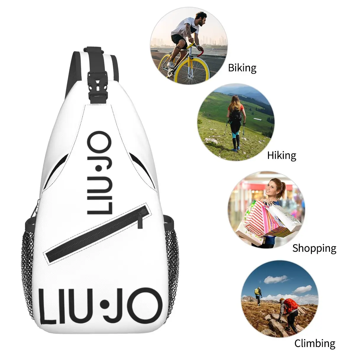 Liu Jo Sling Bag Pecho Bandolera Hombro Sling Mochila Senderismo Viajes Mochilas Cool Bookbag