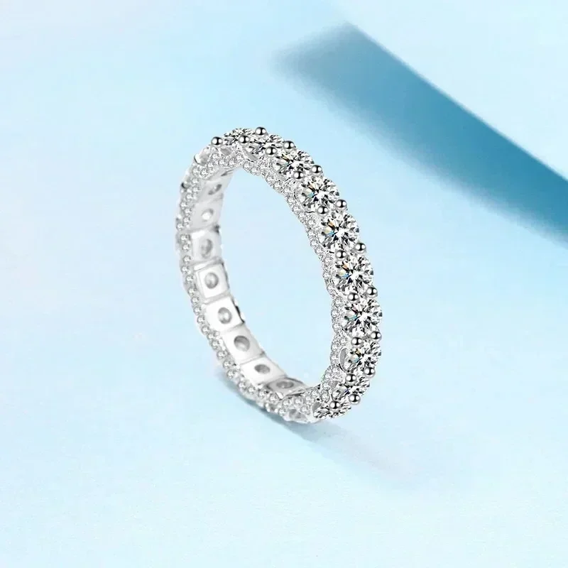 

Female Moissanite VVS1 2.1Carat Full Circle Quality Wedding Ring, Platinum PT950 Rings for Women with Certificate Referent