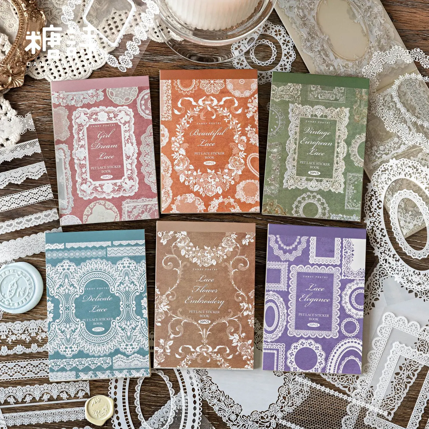 30 pcs Retro Frame Pattern Stickers Set for Handmade Photo Album Scrapbooking Art Craft Journal Decor Paper