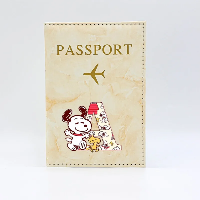 Snoopys Classic Vintage Design Organizer Passport Credit Card Holder for Men Women Anime Letter Printing Travel Passport Case