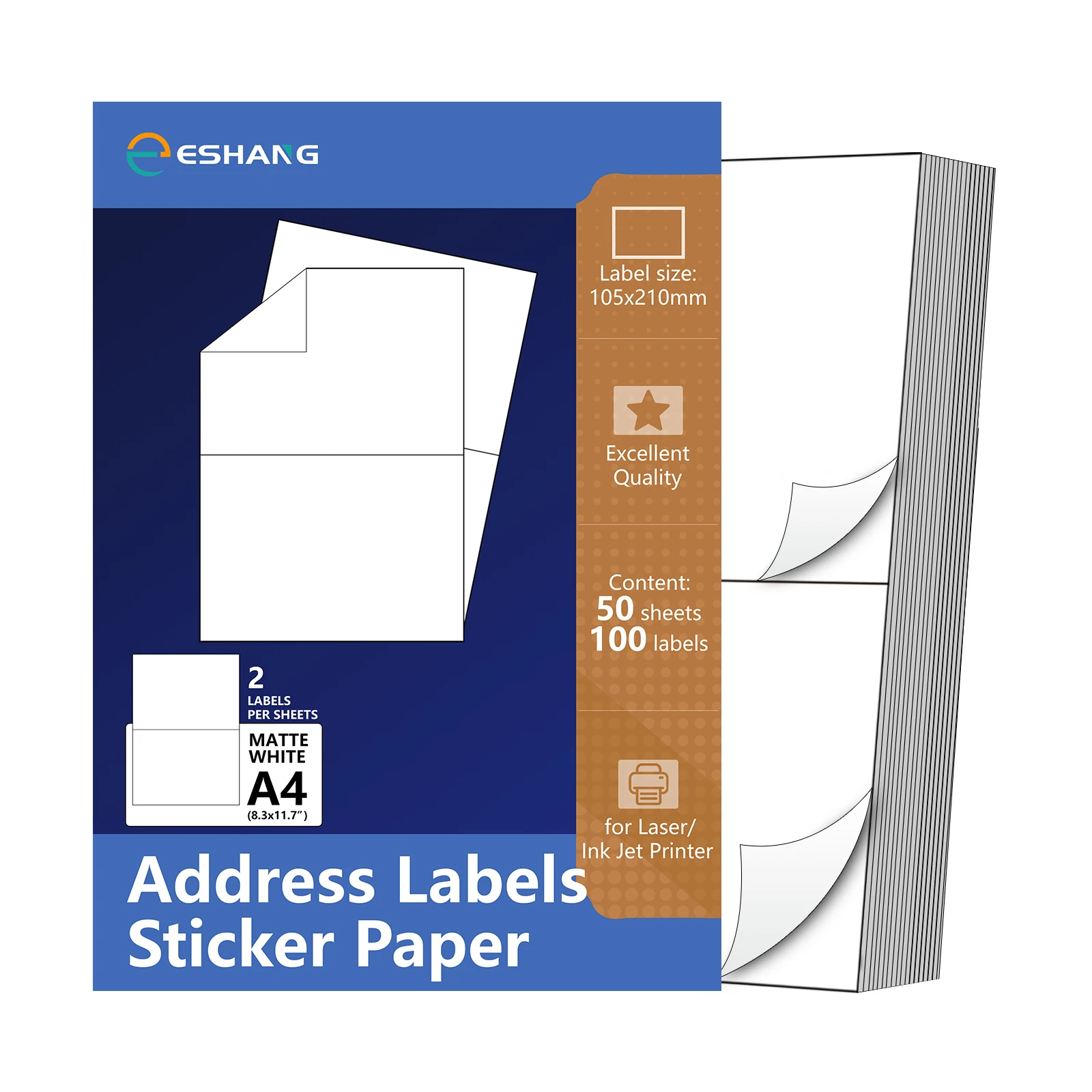 ESHANG Matte Self-Adhesive Shipping Labels for Laser And Inkjet Printers Compatible with Various Shipping Needs