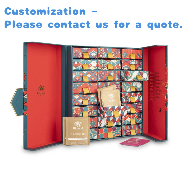 

custom.Custom Festive Season 24 Days Luxury Advent Calendar Box Recycled Materials Empty Cardboard Packaging Beauty R