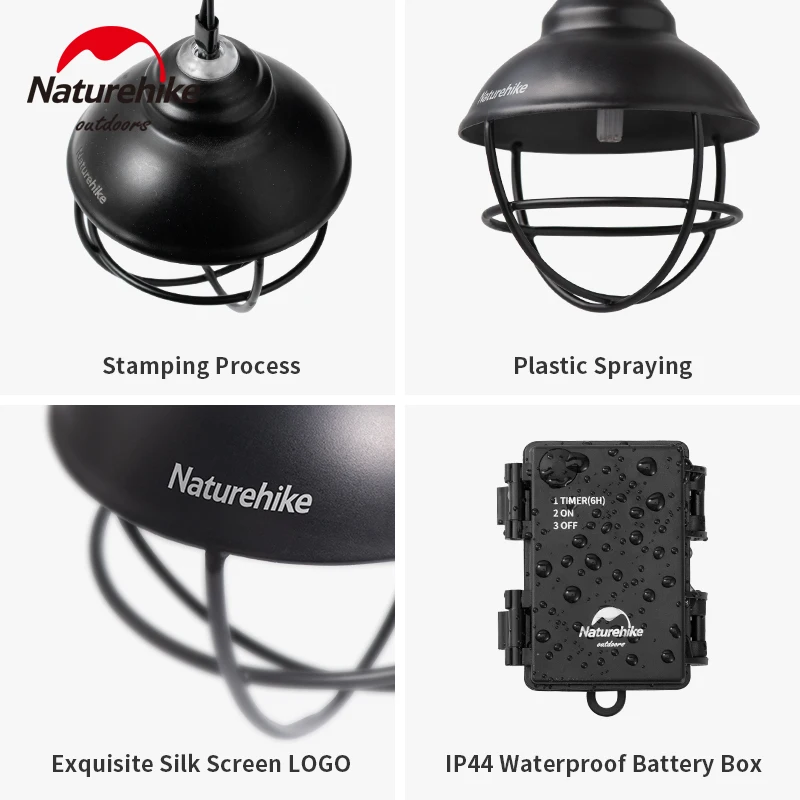 

Naturehike Outdoor Tent Lamp String 10 Lamp 170cm Camping Picnic Party Atmosphere Lamp Waterproof 6h Timed Battery Lamp String