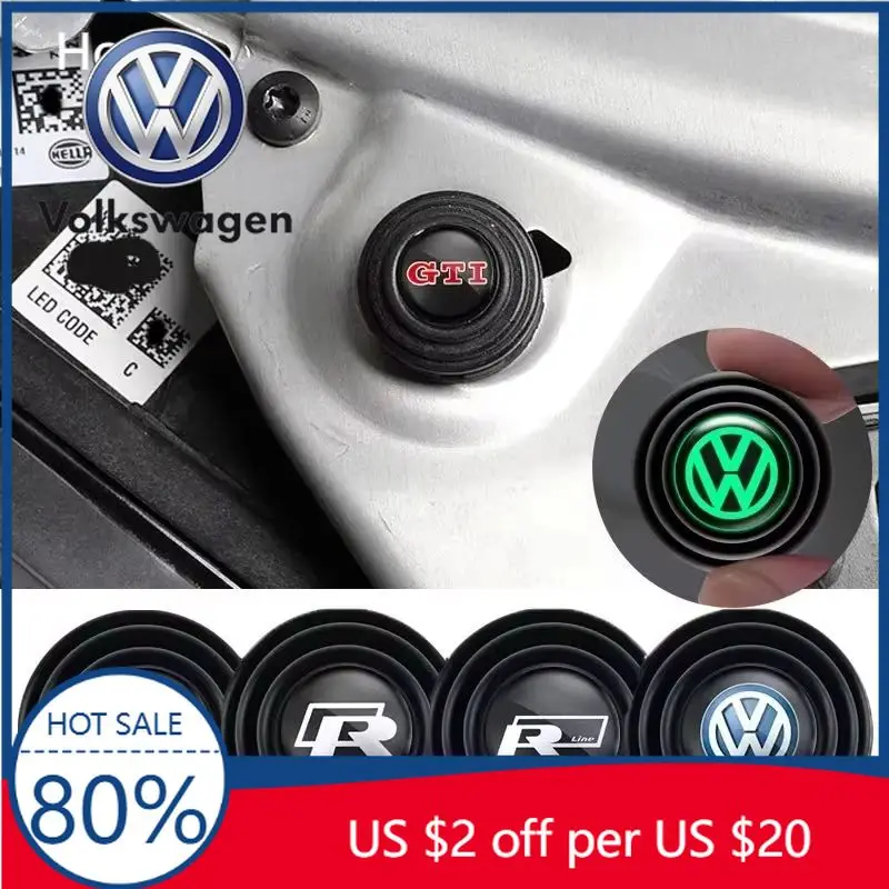 

Колпачки стержней клапанов, 4 шт., наклейки на дверь автомобиля, амортизатор, звукоизоляционная буферная наклейка для Volkswagen Rline CC Beetle Scirocco POLO Shar