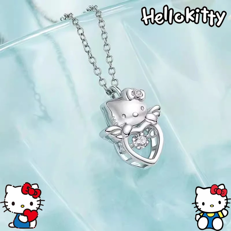 2024New Sanrio Anime Pendant Helloes Kittys Necklace Fashion Jewelry Accessories for Women Girls Kawaii Birthday Gift for Friend