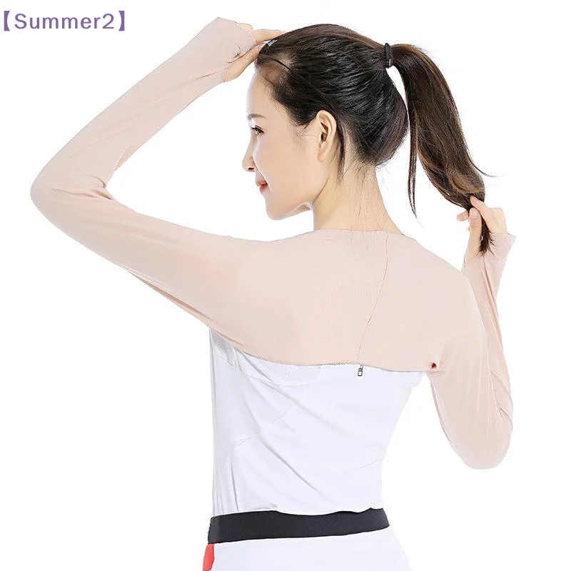 【Xia2】Breathable Sun Protection Anti UV Ice Silk Sleeves Ultra-thin Cooling Shawl Arm Sleeves Outdoor Sports Cycling Hand Cover view 5