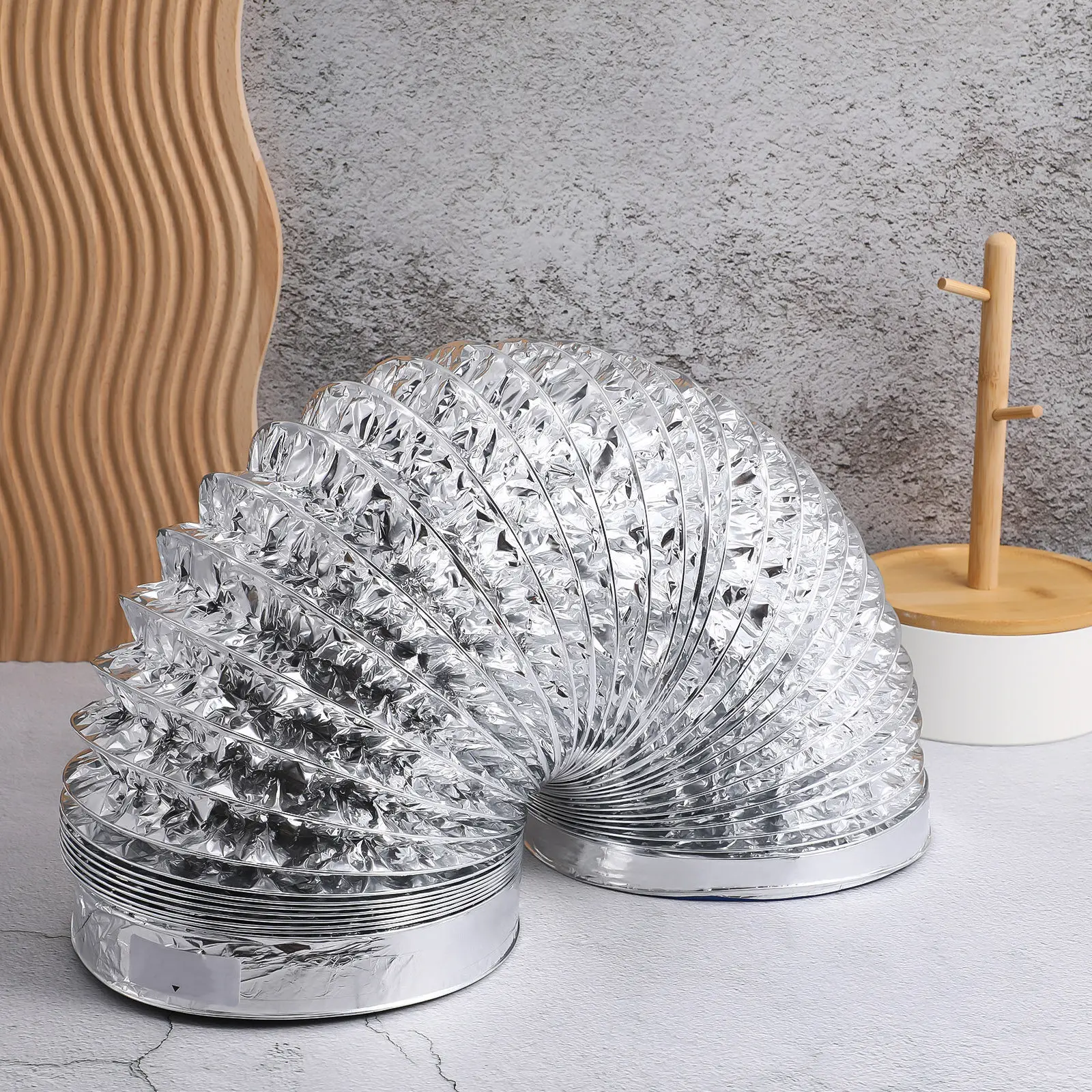 

1 шт. Огнестойкий алюминиевый вытяжной шланг 1,5 м, серебристый, гибкий вентиляционный воздуховод для систем ОВКВ, шланг для сушилки, термостойкий, 180 мм