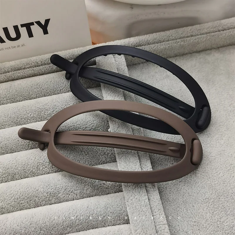

Simple Frosted Oval Hair Clip Ponytail Fix Artifact Vintage Hairpin Women Back Head Frosted Hairpin Hair Styling Grab Claw Clip