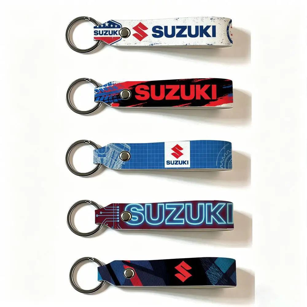 

FOR SUZUKI MOTO PU Leather Keychain Minimalist Key Holder Durable Key Organizer Car Keys Bag Accessories Gift
