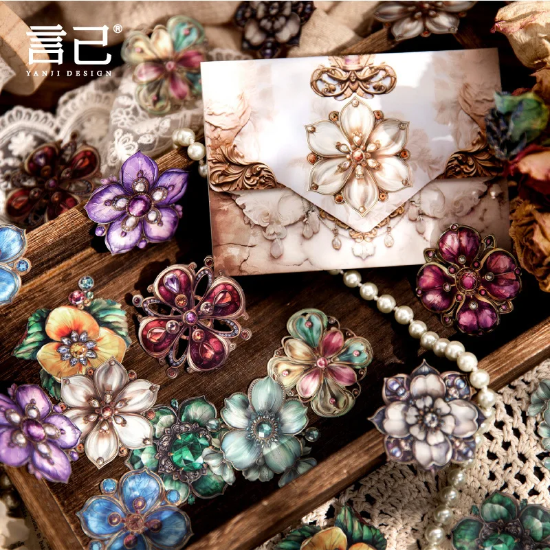 20 pcs Vintage three-dimensional simulation butterfly jewel hand ledger base material decorative stickers Aesthetic sticker tag