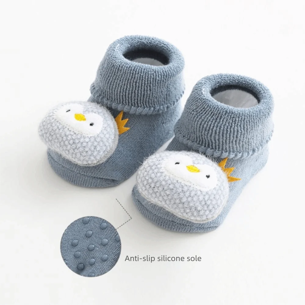 

Comfortable Plus Fleece Baby Socks Anti-Slip 3D Toy Walking Socks Cute Cartoon Thick Newborn Baby Socks Newborn