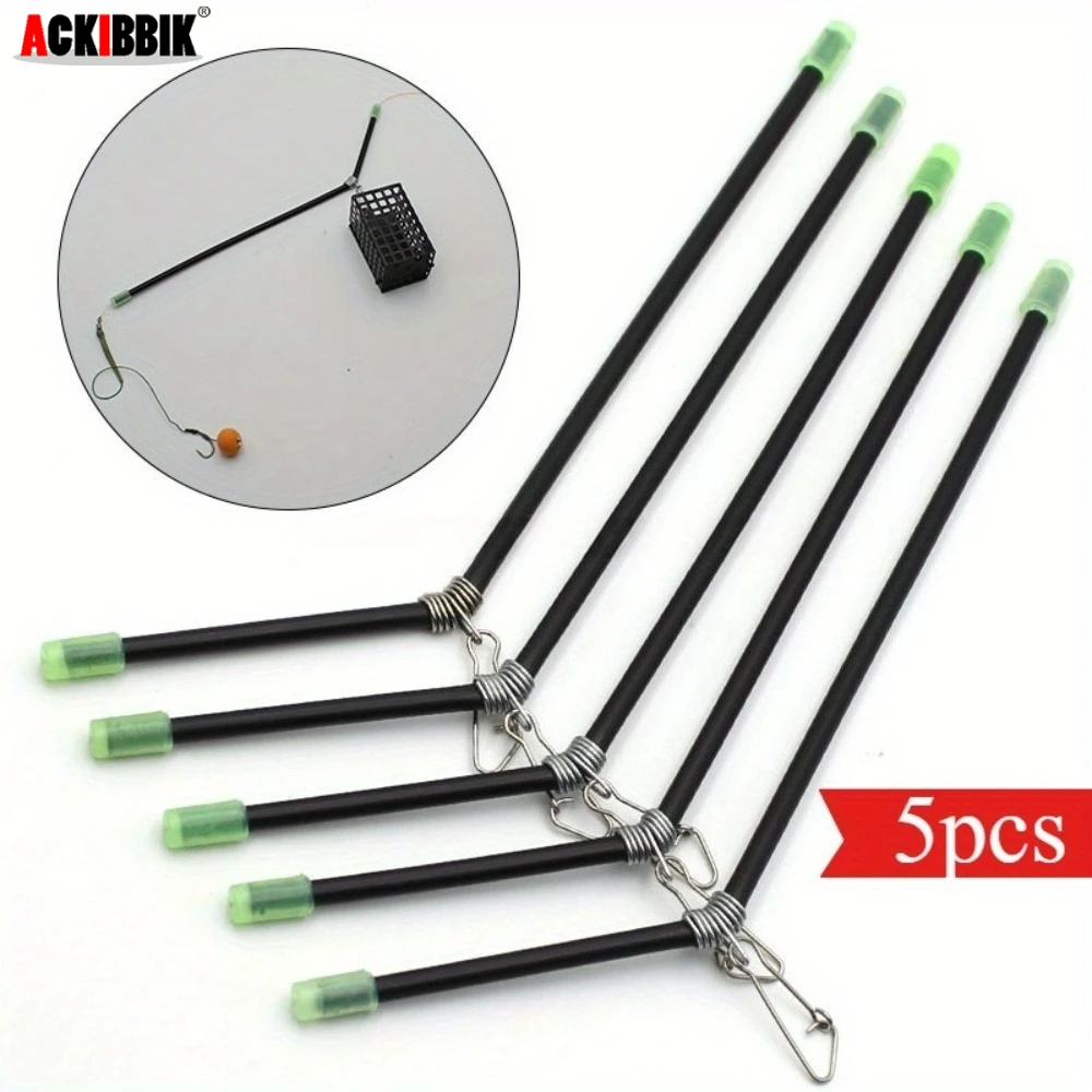 

5PCS Anti Tangle Tube for Feeder Fishing Sea Fishing Anti-Tangle Feeder Boom Spacer with Snaps Fishing Anti Winding Feeder Boom