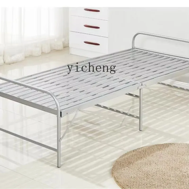 YFY folding bed home rental room simple lunch bed iron bed hard movable