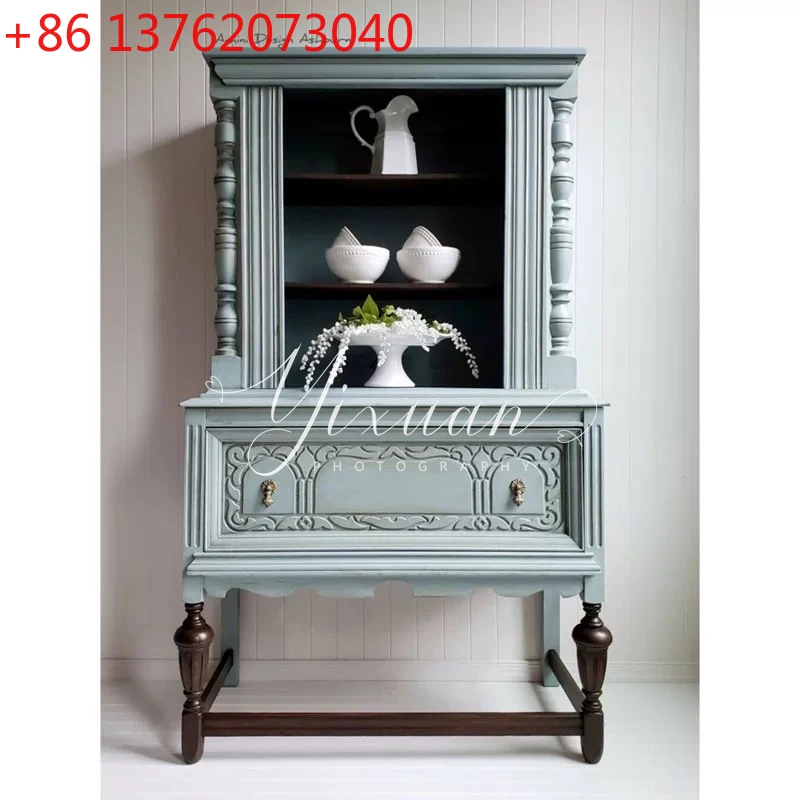 

Французско-американский винный шкаф в стиле ретро с резьбой по дереву, французский антикварный обеденный боковой шкаф