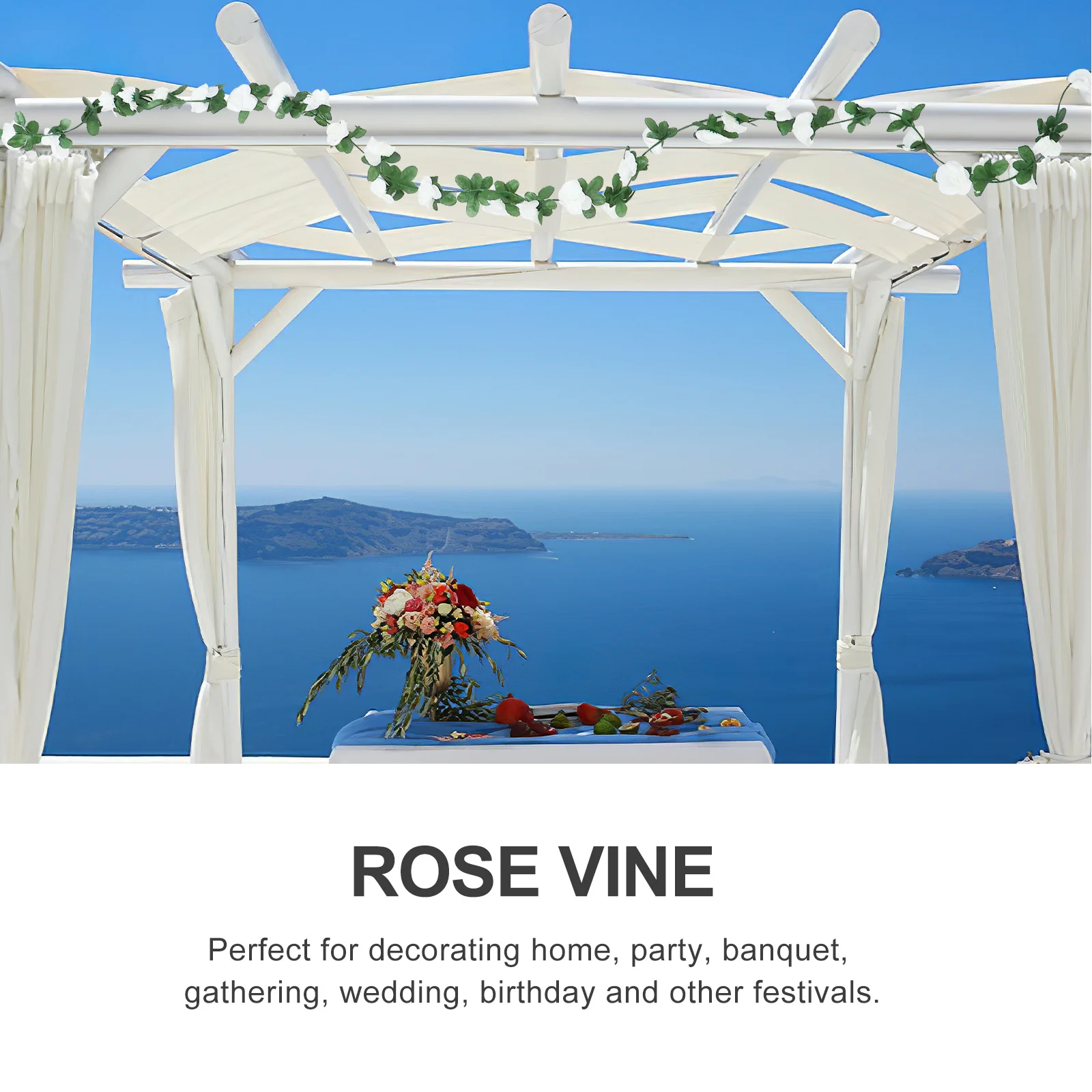 

6Pcs Artificial Flower Vine Fresh Color Lifelike Decoration for Wedding Party Home Banquet Floral Garland for Christmas