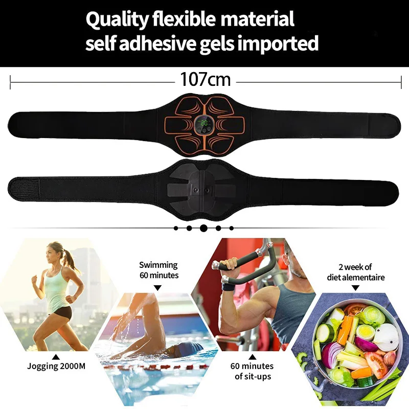 ABS Trainer Belt EMS Muscle Stimulator Electronic Abdominal Toning Belt Muscle Toner Home Gym Fitness Workout Lose Weight Device