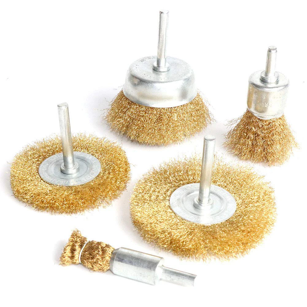 

Колесная щетка с латунным покрытием, хвостовик 6 мм, 10/16/20/25/30/40/50/65/75/100 мм, дрель, вращающиеся инструменты, щетка для полировки металлической ржавчины