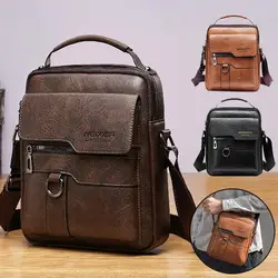 Brand Men Shoulder Bag Men PU Leather Flaps Men's Crossbody Bags Business Flap Male Solid Messenger Bag Travel Bag