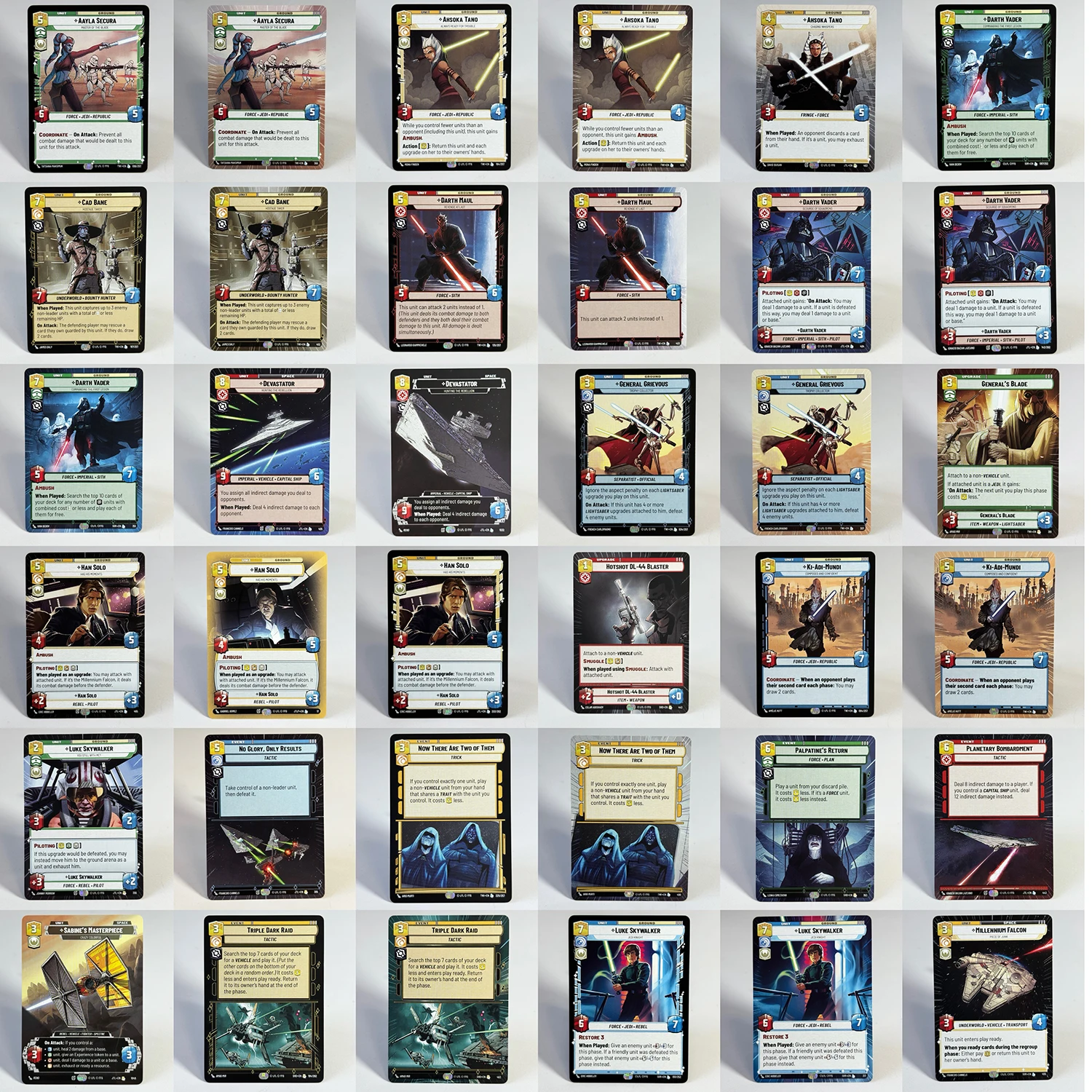 Board Games SW Unlimited Proxy Card Jump To Lightspeed (JTL) Luke Skywalker / Can Bane /Triple Dark Raid/ Custom Printing TCG