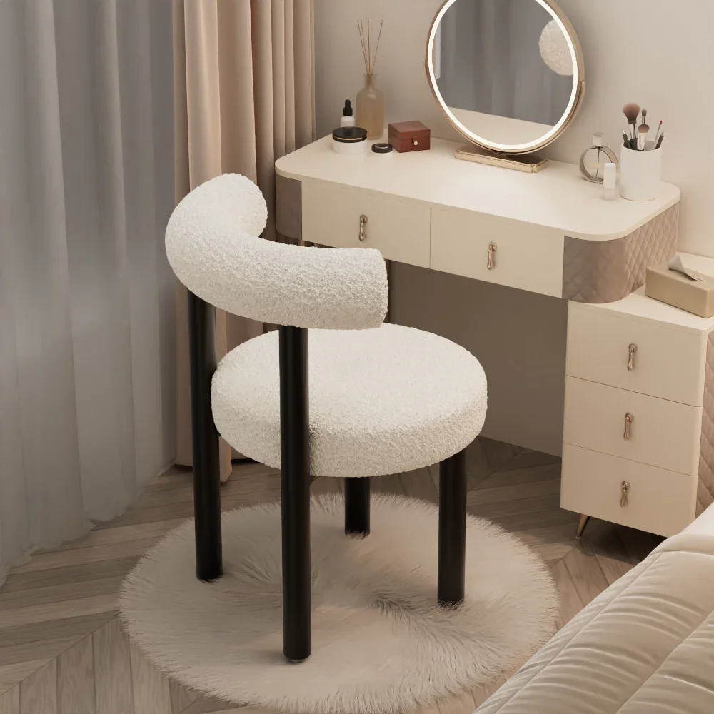 

Makeup Chairs Home Dining Chair Modern Simple Vanity Chair Girly Heart Bedroom Dressing Stool Living Room Chairs Iron Furniture