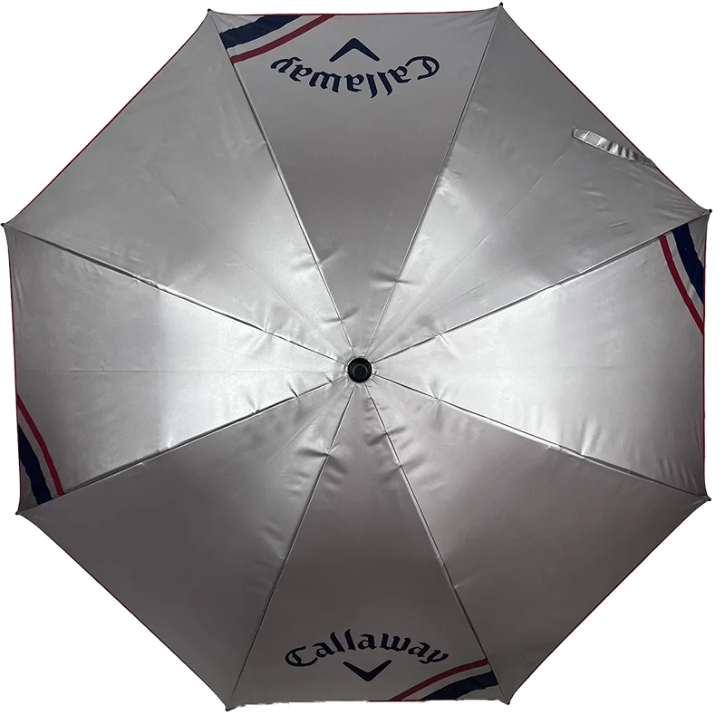 Lightweight silver rubber sun protection umbrella UV weather resistant UPF50 EVA long handle aluminum center pole windproof