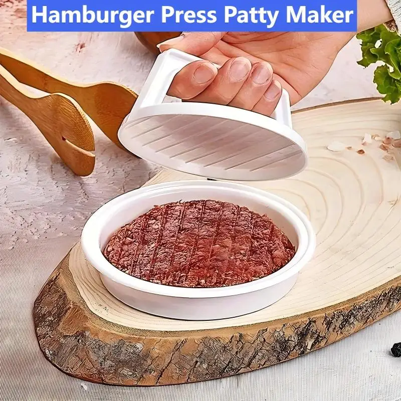 Hamburger Press Patty Maker with Wax Paper - 4-IN-1 Multifunctional Burger Press Machine for Beef, Chicken & Veggie Patties, Non