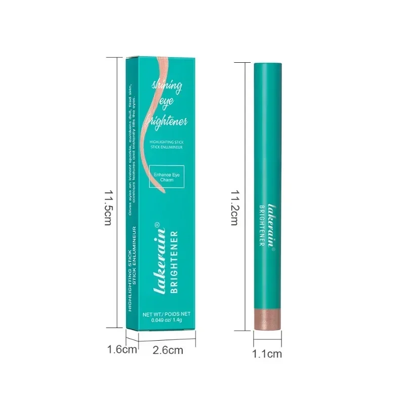 Lakerain Lazy Eye Eyeshadow Pen, Iluminamento, Fine Shimmer, Pérola, À prova d'água, Sleeper Silkworm Pen, Highlighter, 4 cores