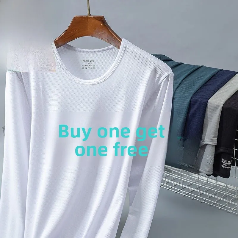 

Ice Silk Long Sve Men's Summer New Sle Breathable Me Air Conditioning irt Thin Loose Qui Dry Sun Protection Top