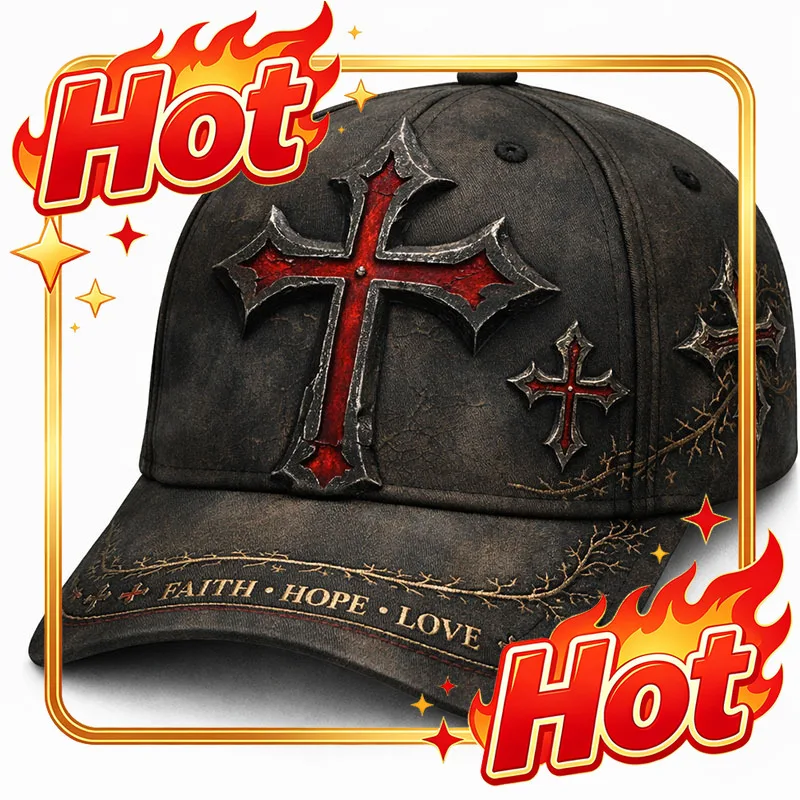 Custom Hat Christian Sacred Grace Vintage Hat Unisex Adjustable Jesus Cross Faithful Biblical Promise Eternal Hope Divine Mercy