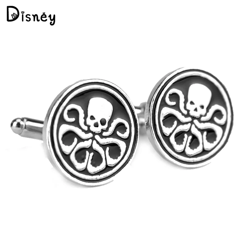 Marvel HYDRA Badge Personality Cufflink Men Shirt Cuffs Fashion Cufflinks Creative Jewelry Accessories for Men Quality Gifts