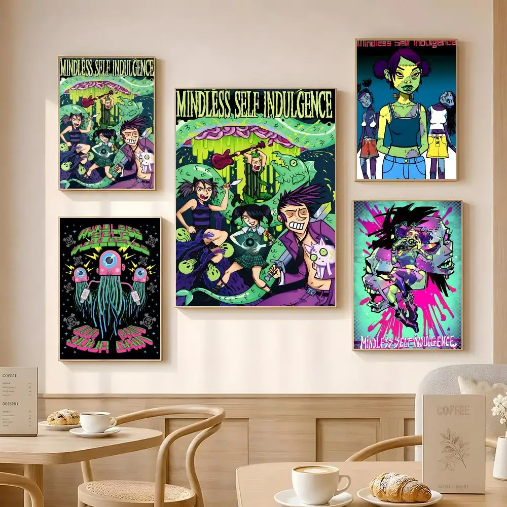Band Mindless Self Indulgence Poster Poster Self-adhesive Art Waterproof Paper Sticker Coffee House Bar Room Wall Decor