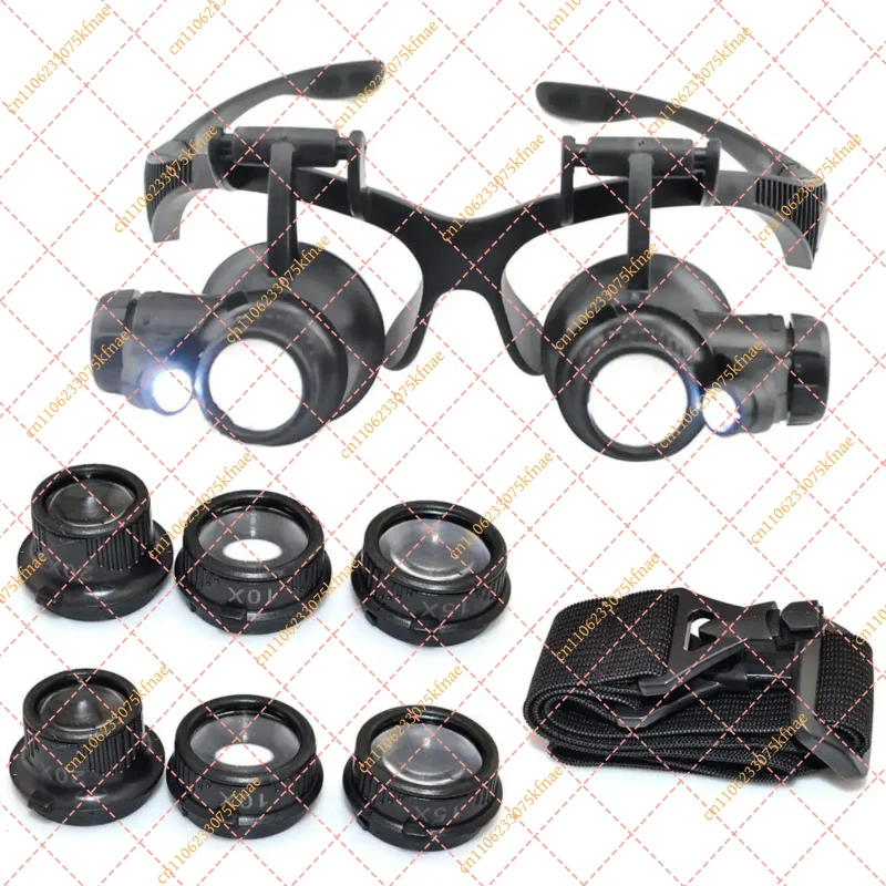 10X/15X/20X/25X LED Headband Magnifying Glass | Illuminated Hands-Free Loupe for Jewelry & Watch Repair