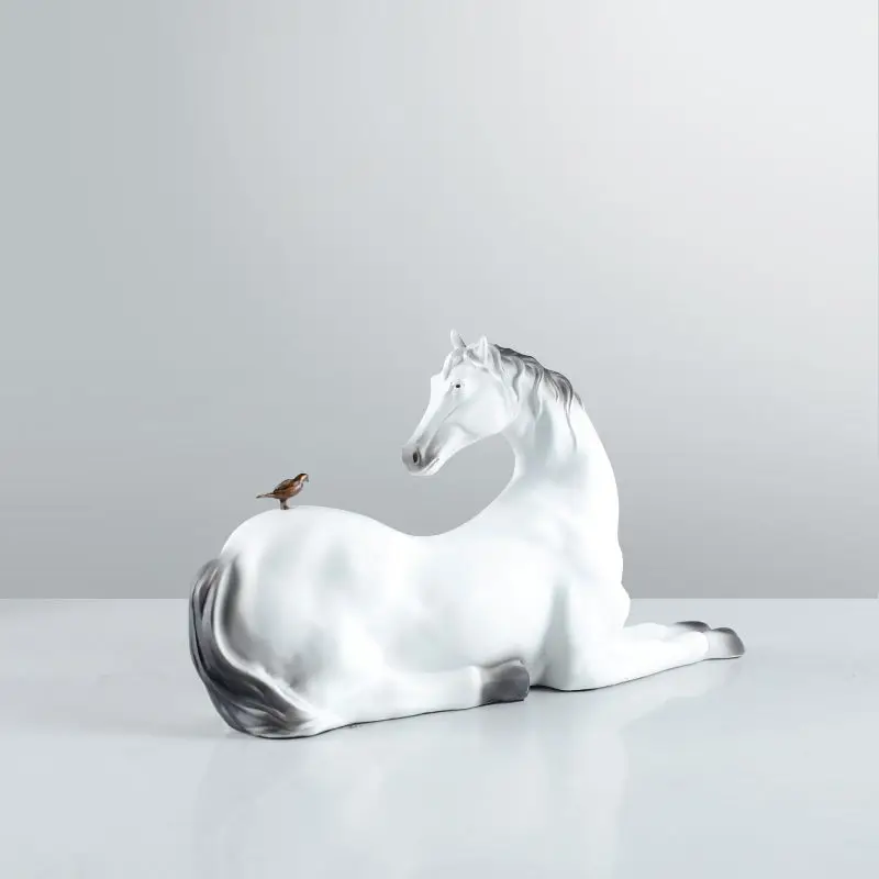 

Light Luxury New Chinese Style Horse Ornament - Animal Sculpture Art Decor - Elegant Horse Figurine for Showroom