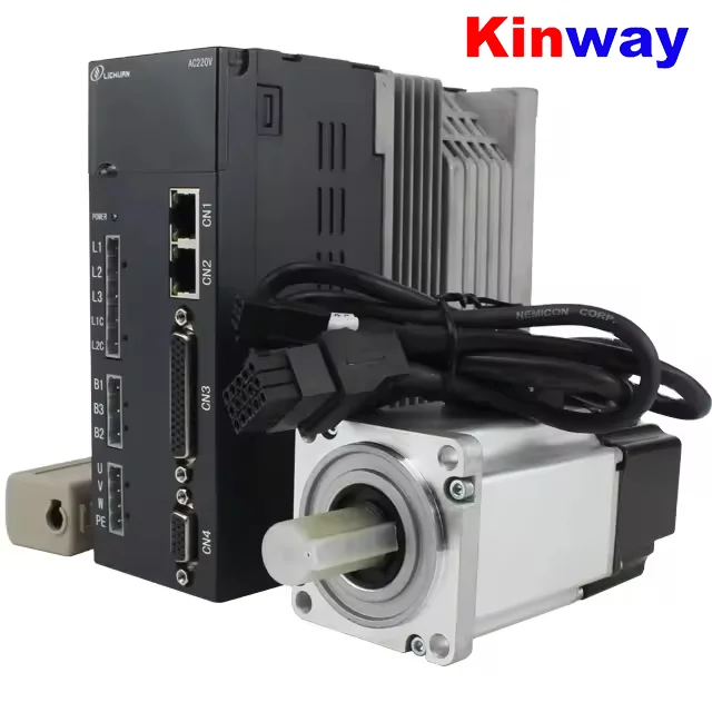 Kinway servo motor 400w 60mm cnc Servos motor and drive kit 17 bit absoluted encoder with brake for milling machine