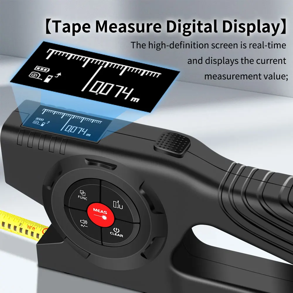 Snakol medidor de distância digital 50m 70m 100m 120m telêmetro régua eletrônica fita laser medida com marcação de linha laser verde