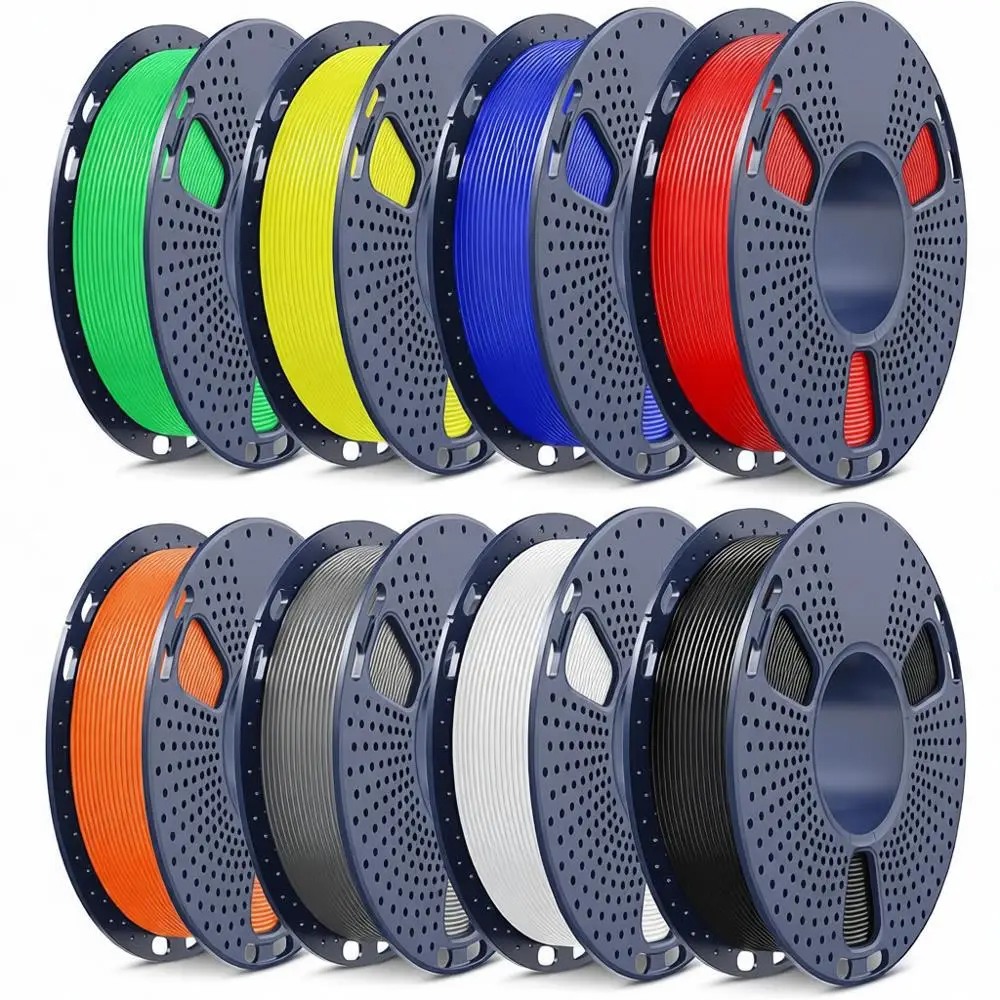 

Multicolor 3D Printer Filament Bundle, 1.75mm PLA+, Vacuum Packed, 0.25kg per Spool, 8 Spools, 2kg Total, Assorted Colors