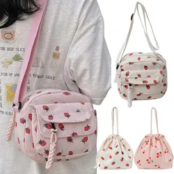 Cute Strawberry Shoulder Bag Casual Zipper Trendy Crossbody Bag Tote Handbag for Women Girls Travel Work Messenger Bag