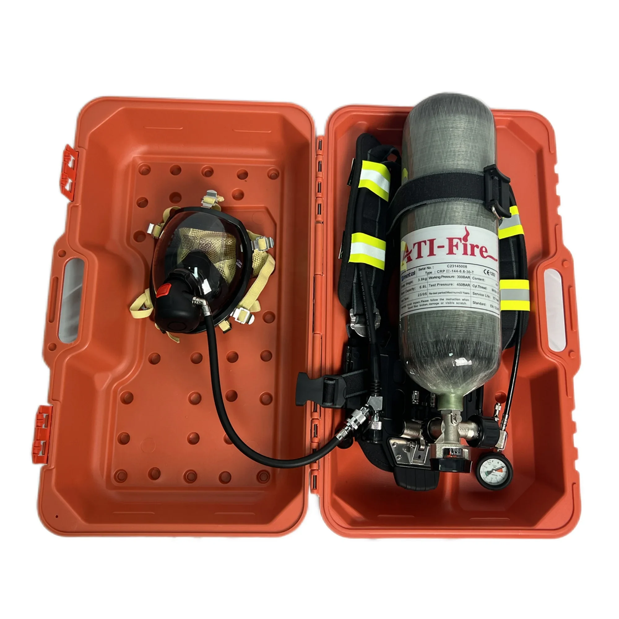 Anti-fire EN137 Standard 6.8L 300 Bar Steel Cylinder Scba Fire Fighting Self Contained Breathing Apparatus